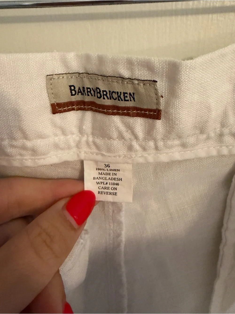 Barry Brocken Men's White Linen Shorts